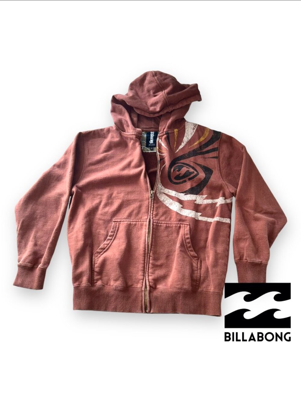 Billabong Kids' Zipup Hoodie, Rust, Medium